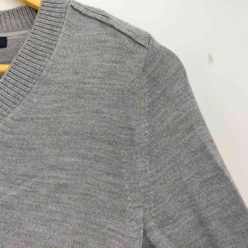 バーバリーロンドン BURBERRY LONDON 裾ロゴ 刺繍 ナイロン ウレタン混 Vネック ウールニット レディース JPN:2
