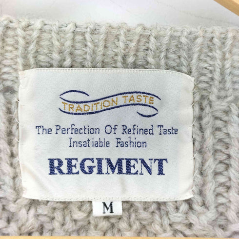 REGIMENT 総柄 編み込み ケーブルクルーネックニット メンズ M