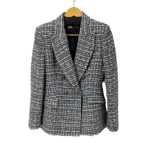ザラ ZARA テクスチャー素材ダブルブレストブレザー レディース import:S