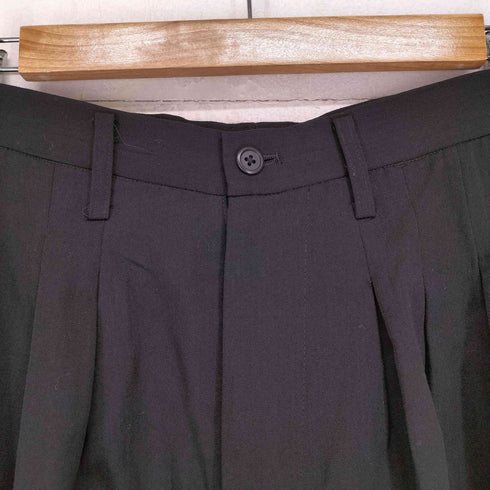 ヨウジヤマモトプールオム Yohji Yamamoto POUR HOMME 80~90S 丸文字タグ ウールギャバ 両面3タックワイドスラックス ピエロパンツ メンズ S