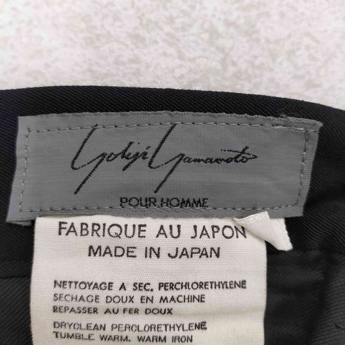 ヨウジヤマモトプールオム Yohji Yamamoto POUR HOMME 80~90S 丸文字タグ ウールギャバ 両面3タックワイドスラックス ピエロパンツ メンズ S