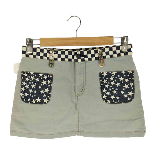 ヒステリックグラマー HYSTERIC GLAMOUR Y2K 星 チェッカー 花 パッチワーク デニムスカート レディース JPN:S
