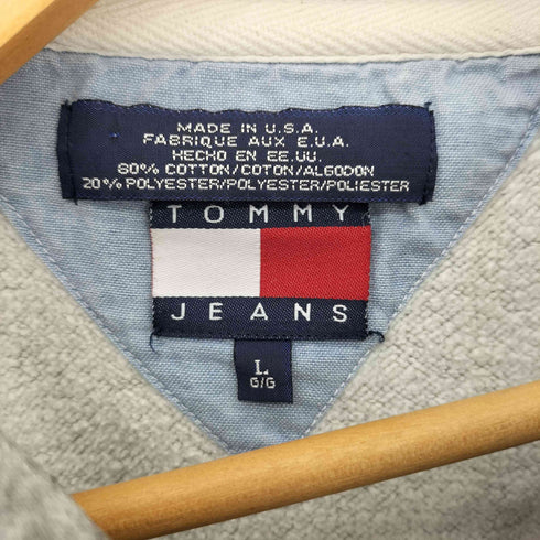 トミーヒルフィガージーンズ TOMMY HILFIGER JEANS USA製 フロントロゴ クルーネックスウェット トレーナー メンズ L