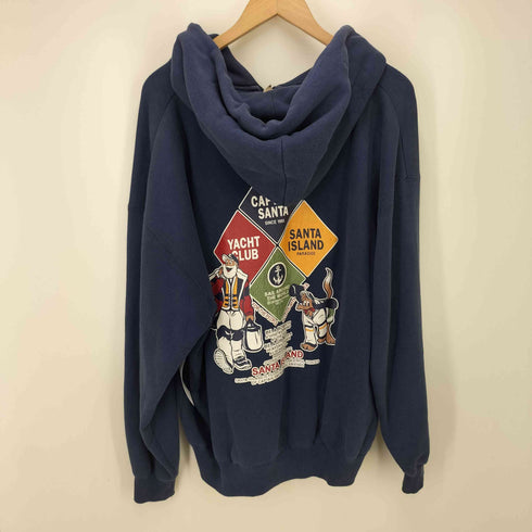 キャプテンスタッグ CAPTAIN STAG 両面プリント ジップパーカー 短丈 メンズ JPN:L
