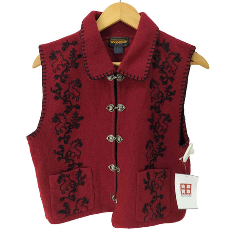 ウールリッチ WOOLRICH アニマル刺繍 チロリアン ニットベスト レディース import:L