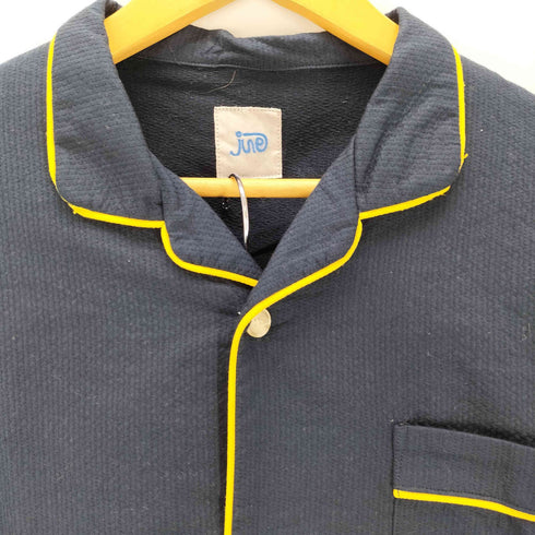 THE MOTT HOUSE TOKYO june pajama set navy quilting with yellow piping パジャマ セットアップ メンズ L