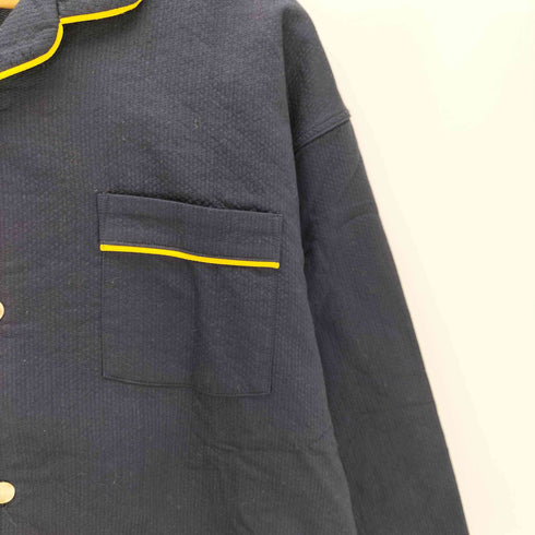THE MOTT HOUSE TOKYO june pajama set navy quilting with yellow piping パジャマ セットアップ メンズ L