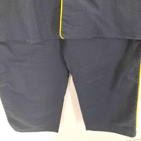 THE MOTT HOUSE TOKYO june pajama set navy quilting with yellow piping パジャマ セットアップ メンズ L