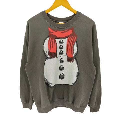 GILDAN ボディ SNOWMAN SWEAT 雪だるま プリント クルーネック プルオーバー スウェット メンズ import:L