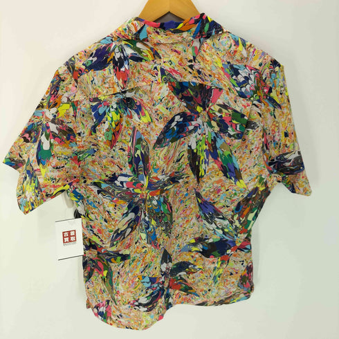Ross Sutherland LILLY DACHE 70S 開襟 サイケ柄 総柄 アート ウォッシャブル ポリエステル S/S シャツ メンズ import:M
