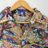 Ross Sutherland LILLY DACHE 70S 開襟 サイケ柄 総柄 アート ウォッシャブル ポリエステル S/S シャツ メンズ import:M