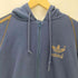アディダス adidas 80S USA製 OLD トレフォイルロゴ 3ストライプ サイドライン ジップ フーディー パーカー メンズ import:L