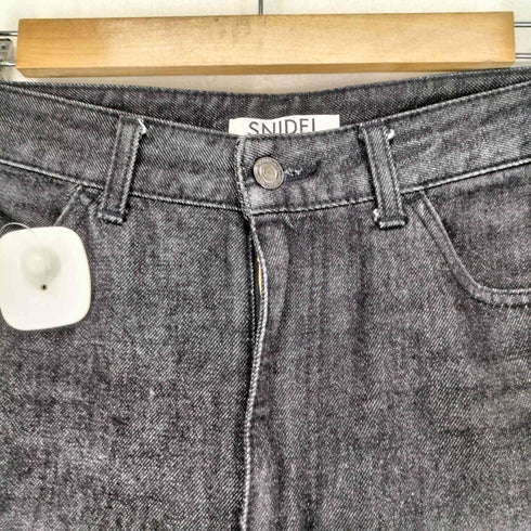 スナイデル snidel カットフレアブラックデニムパンツ レディース JPN:1