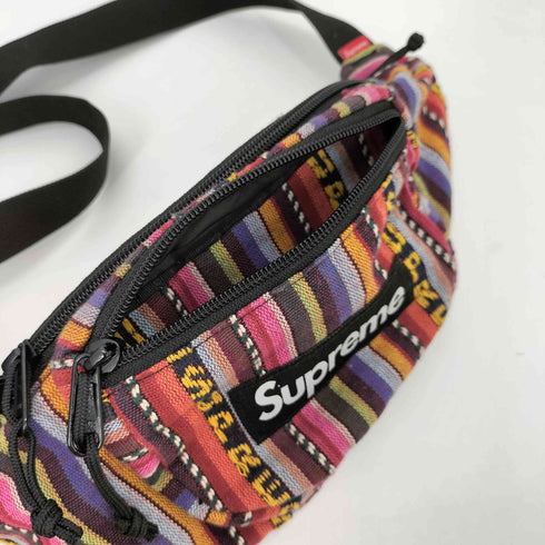 シュプリーム Supreme 2020SS Woven Stripe Waist Bag 総柄 マルチカラー ボディバッグ レディース