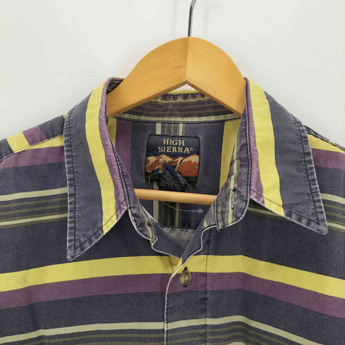 ハイシェラ HIGH SIERRA 90S 韓国製 ボーダー半袖シャツ メンズ import:M