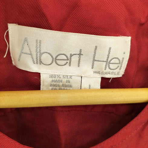 Albert Hei シルク ノーカラーシャツ ブラウス レディース L