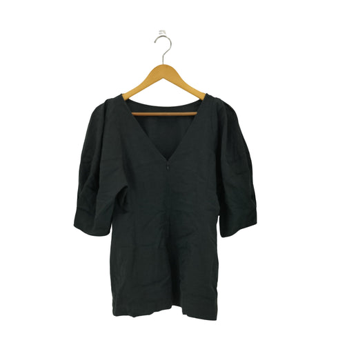 ヴェルメイユ VERMEIL フロントジッパー バルーンスリーブ 半袖トップス レディース  38