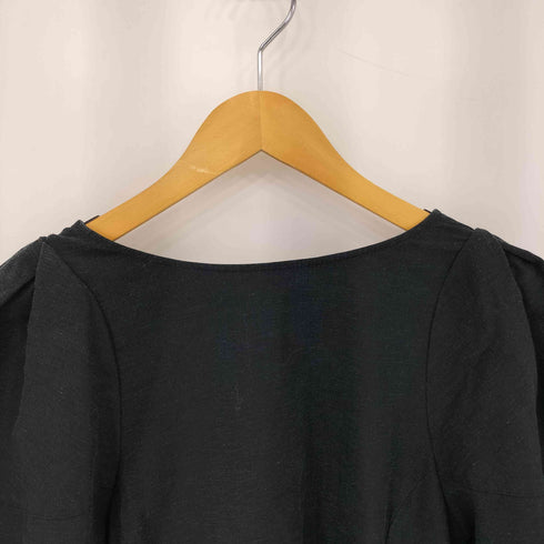 ヴェルメイユ VERMEIL フロントジッパー バルーンスリーブ 半袖トップス レディース  38