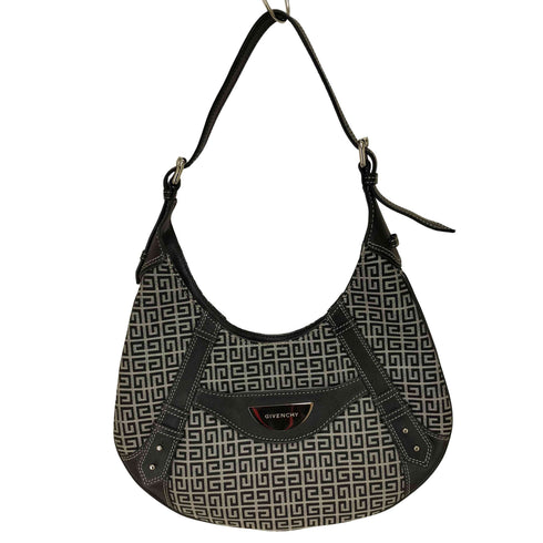ジバンシィ GIVENCHY CHIC HOBO Gロゴ 総柄キャンバス レザーホーボーバッグ レディース