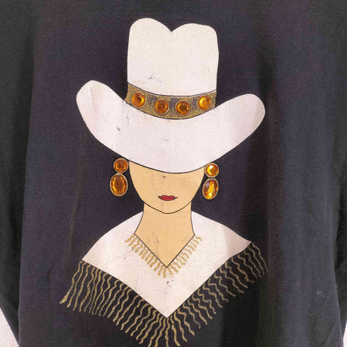 袖シングル ビジュー装飾クルーネックTシャツ メンズ
