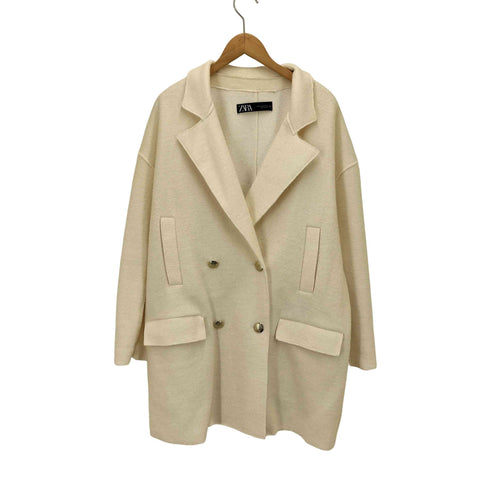 ザラ ZARA ウール混 金ボタンダブルジャケット レディース import:M