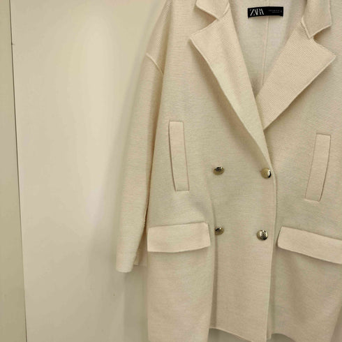 ザラ ZARA ウール混 金ボタンダブルジャケット レディース import:M
