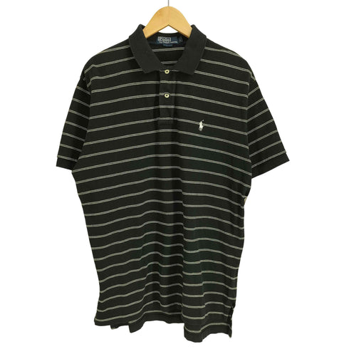 ポロバイラルフローレン Polo by RALPH LAUREN 90s ポニー刺繍 鹿の子 ボーダー ポロシャツ メンズ import:L