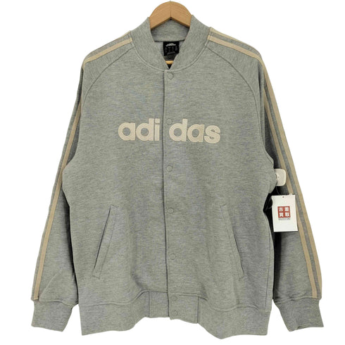 アディダス adidas 00s 3ストライプ フロントロゴ刺繍 スウェット地 スタジアムジャンパー メンズ import:M