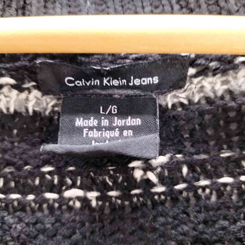 カルバンクラインジーンズ Calvin Klein Jeans 90-00S ヨルダン製 プルオーバー ボーダー ニット セーター メンズ L/G