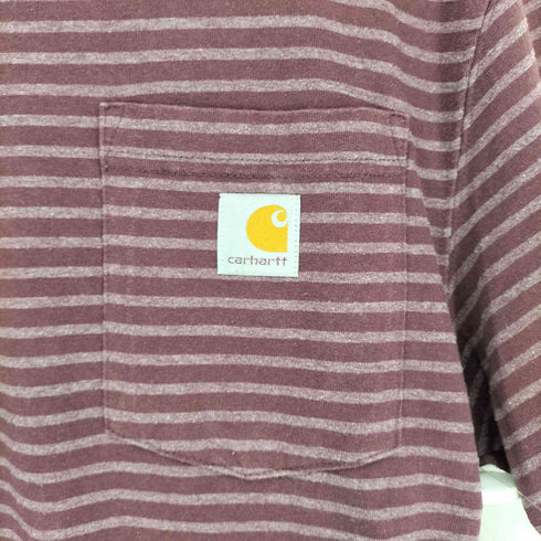 カーハートワークインプログレス Carhartt WIP ORIGINAL FIT ボーダーポケットTシャツ メンズ S