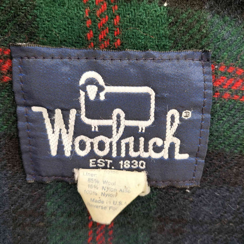 ウールリッチ WOOLRICH 80S USA製 紺タグ 裏地チェック ジップアップ フィールド フーデッドジャケット メンズ import:L