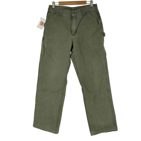 カーハート Carhartt WASHED DUCK WORK DUNGAREE PANT-MOSS メンズ 33×32