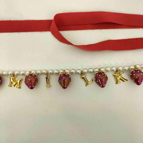 ミルク MILK 24SS STRAWBERRY ストロベリー パール ネックレス チョーカー レディース