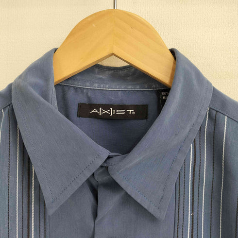 AXIST 90-00S ストライプ刺繍 S/S シャツ メンズ import:L