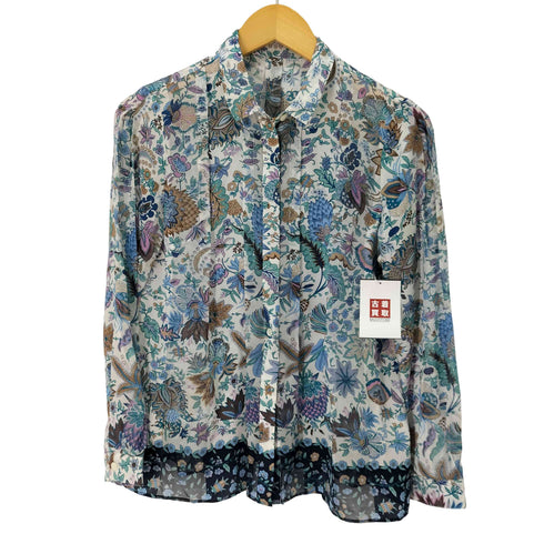 スキャパ SCAPA シルク100 SILK100 花柄比翼ブラウス レディース 38