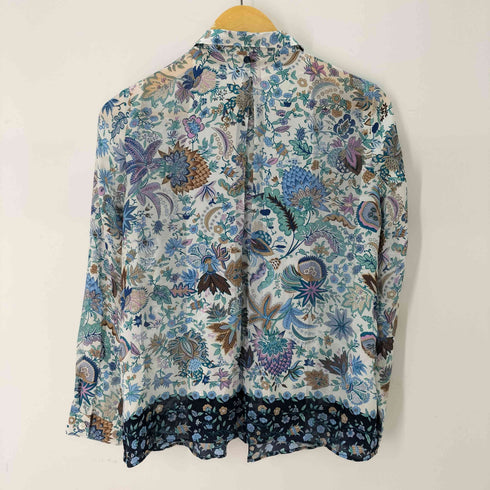 スキャパ SCAPA シルク100 SILK100 花柄比翼ブラウス レディース 38