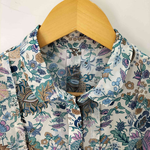 スキャパ SCAPA シルク100 SILK100 花柄比翼ブラウス レディース 38