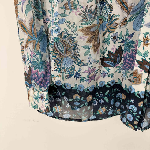 スキャパ SCAPA シルク100 SILK100 花柄比翼ブラウス レディース 38