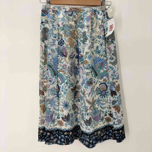 スキャパ SCAPA シルク100 SILK100 花柄プリーツタイトスカート レディース 38