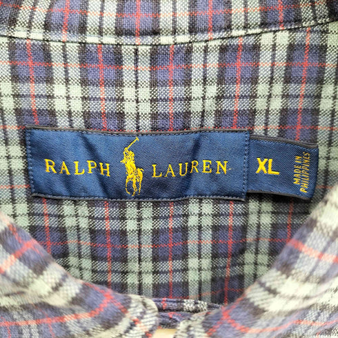 ラルフローレン RALPH LAUREN ポニー刺繍 チェック ボタンダウンシャツ メンズ XL