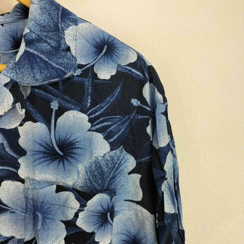 ジョージ GEORGE 00S ハイビスカス ループカラー S/S アロハシャツ メンズ import:L