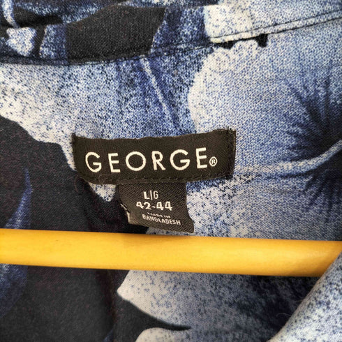 ジョージ GEORGE 00S ハイビスカス ループカラー S/S アロハシャツ メンズ import:L
