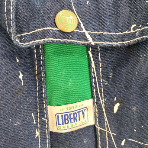 リバティ LIBERTY ペンキ加工 デニム オーバーオール レディース 34×30