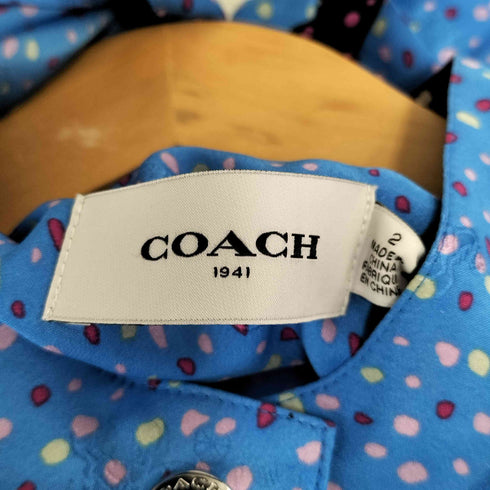 コーチ COACH SLVLS DRS W BELT ロゴエンボス スカーフ シルク ノースリーブドレス レディース 2