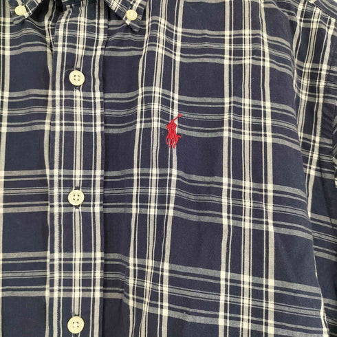 ポロバイラルフローレン Polo by RALPH LAUREN スモールポニー刺繍 L/S チェックBDシャツ メンズ import:S
