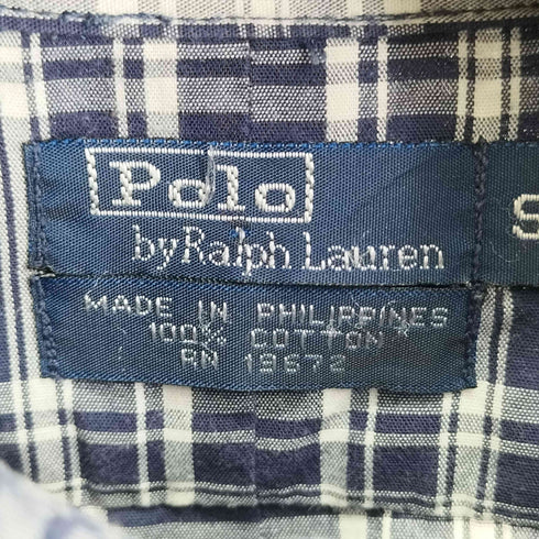 ポロバイラルフローレン Polo by RALPH LAUREN スモールポニー刺繍 L/S チェックBDシャツ メンズ import:S