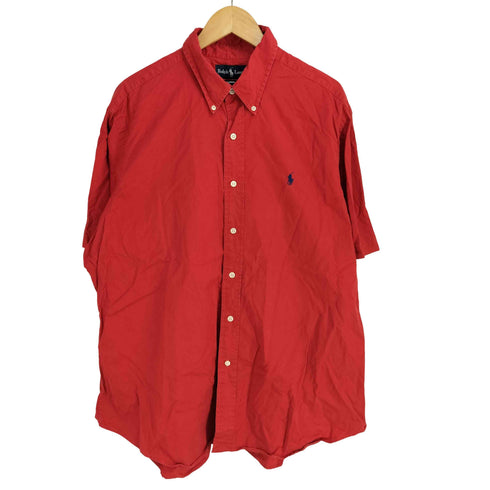 ラルフローレン RALPH LAUREN CLASSIC FIT コットン ポニー刺繍 S/S シャツ メンズ import:XL