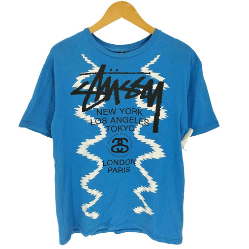 ステューシー Stussy 00S リンクロゴ グラフィック 両面プリント S/S World Tour Tee ワールドツアー Tシャツ メンズ import:M