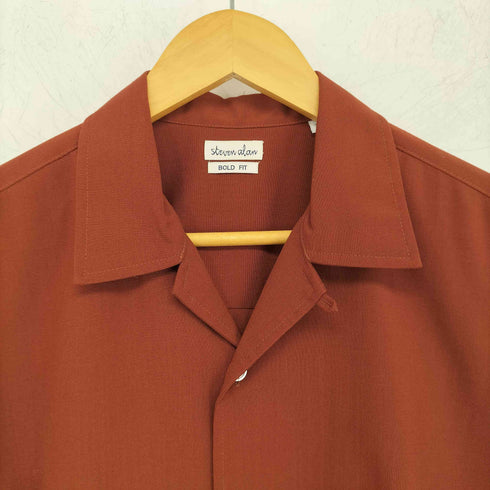 スティーブンアラン Steven Alan T/W TWILL 2PATCH OPEN COLLAR BOLD SHIRT メンズ import:XL