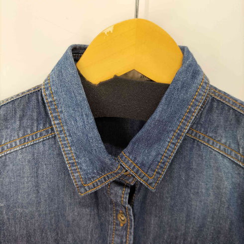 アヴィレックス AVIREX バック刺繍 長袖デニムシャツ レディース JPN:M